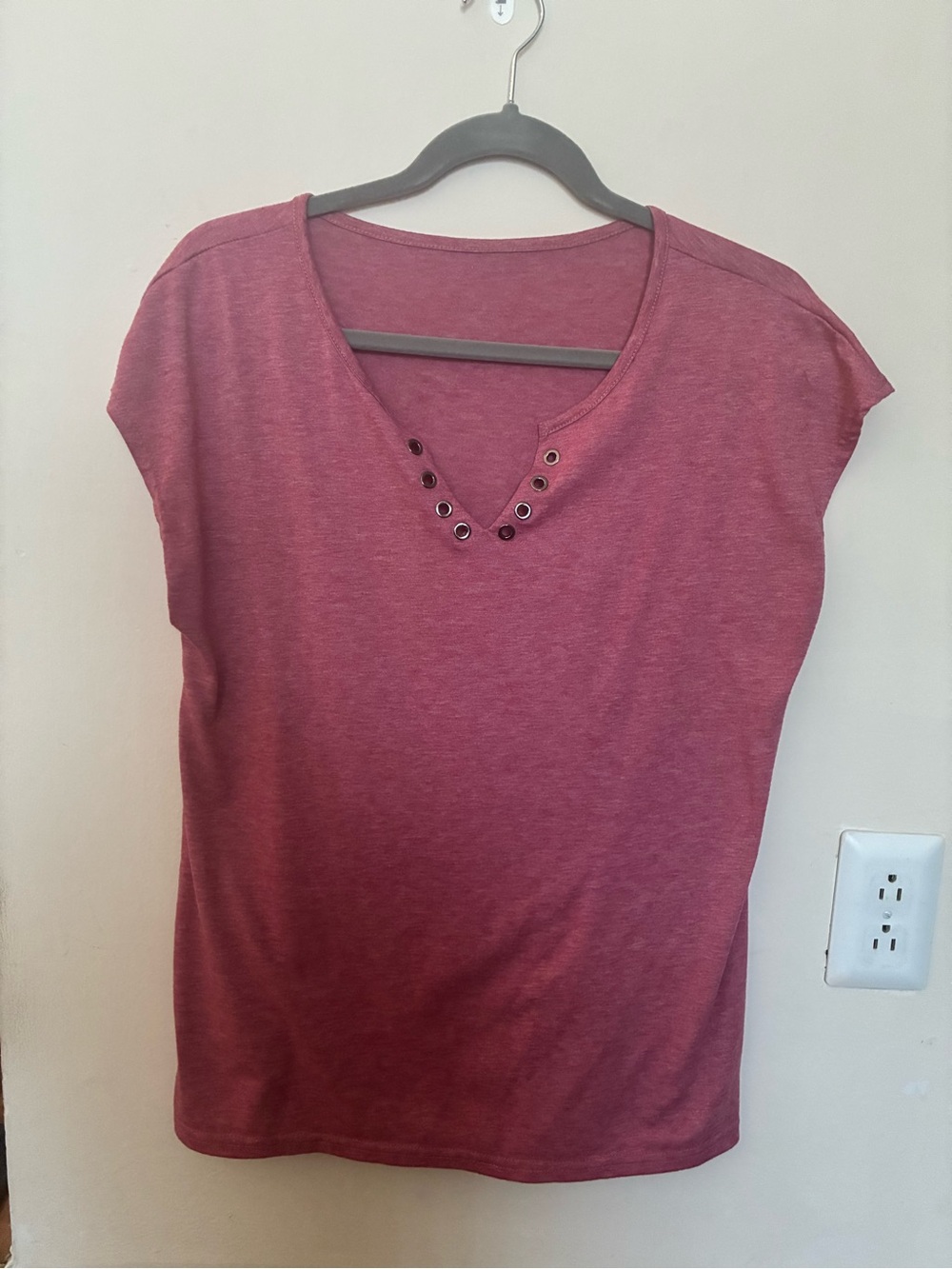 Women's Casual Rose V-Neck Top